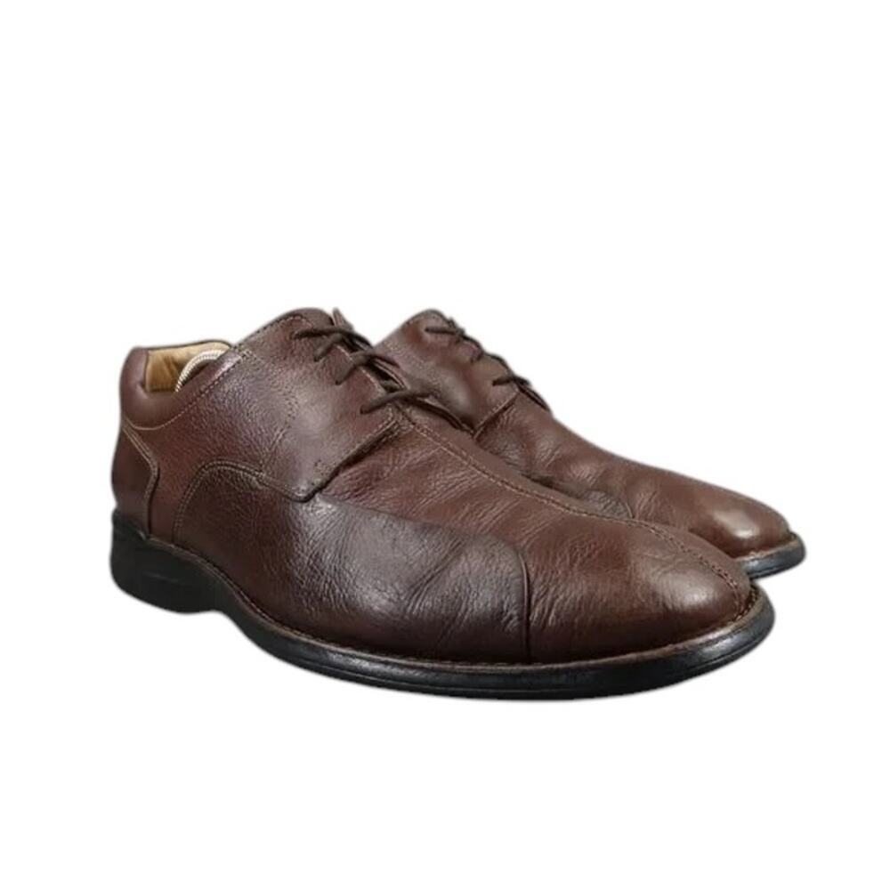 Johnston & Murphy Shoes Mens 10 Oxford Derby Casual Dress Leather Comfort Brown